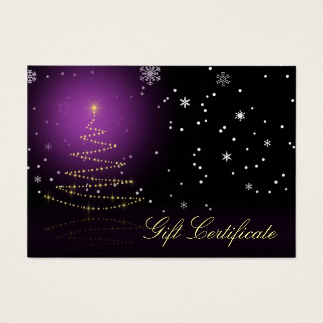 Modern Gleamy Shiny Christmas Tree Gift Card (Front)