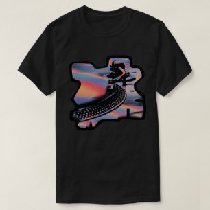 Modern Glitch Style Turntable – Colorful Design T-Shirt