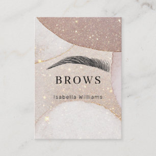 Modern Glitter Augenbrauen Visitenkarte Square Bus Business Card