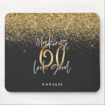 Modern glitter black and gold 60th birthday mouse pad<br><div class="desc">Modern glitter black and gold 60th birthday gift. Part of a elegant stylish collection.</div>