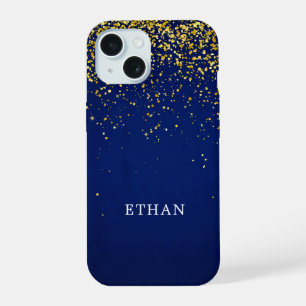 Modern Glitter Blue Pattern iPhone 15 Case