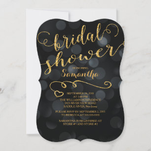 Modern Glitter Bokeh Bridal Shower Invitation