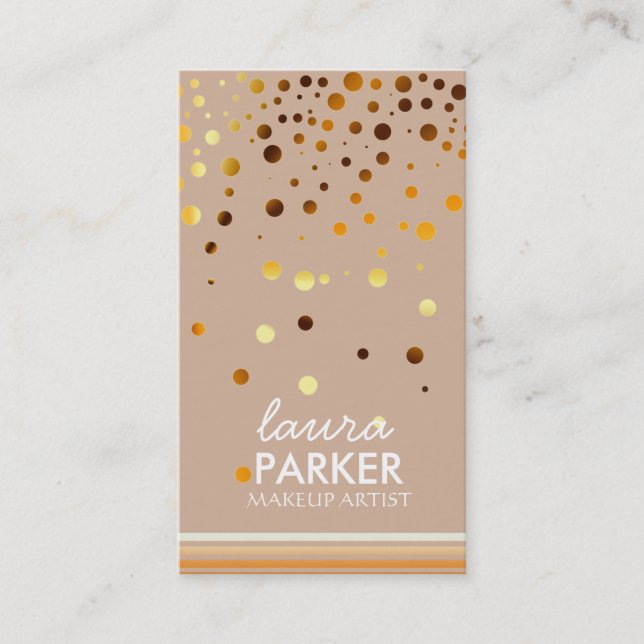 Modern Glitter Bokeh Makeup Artist Green Business Card (Front)