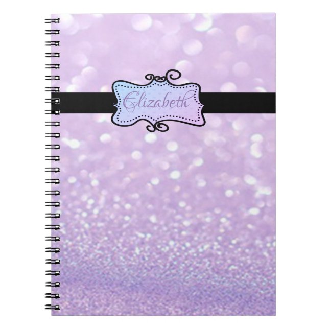 Modern Glitter Bokeh  ,Personalised Notebook (Front)