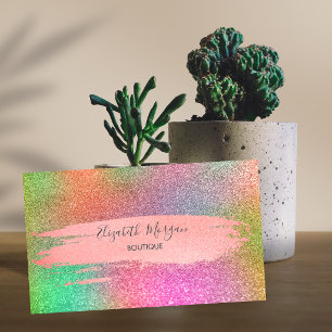 Modern Glitter Colourful, Brush Stroke Business Card