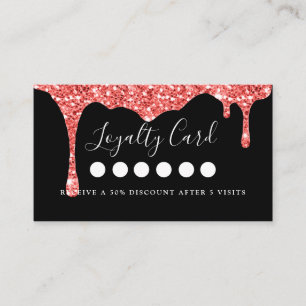 Modern Glitter Drop Salon & Spa Loyalty     Business Card