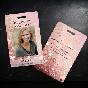 Modern Glitter Employee Photo ID Badge