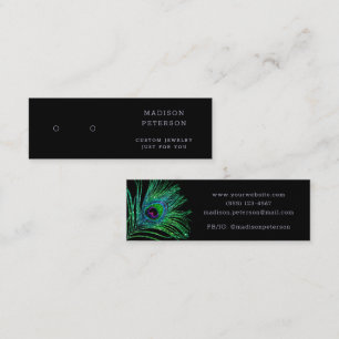 Modern Glitter Feather Jewellery Earring Display Mini Business Card