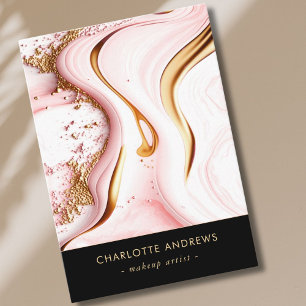 Modern Glitter Gold Marble Salon Business Card