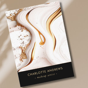 Modern Glitter Gold Marble Salon Business Card