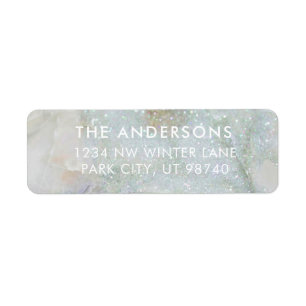 Modern Glitter Marble Personalised Address