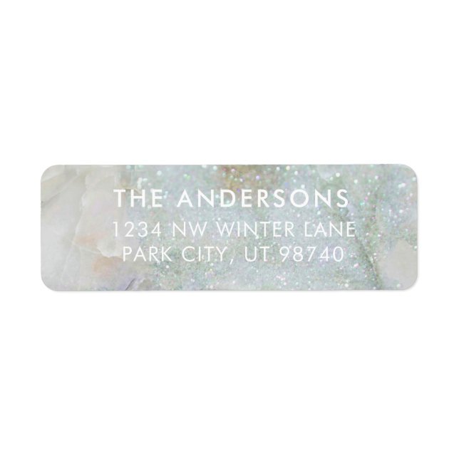Modern Glitter Marble Personalised Address (Front)