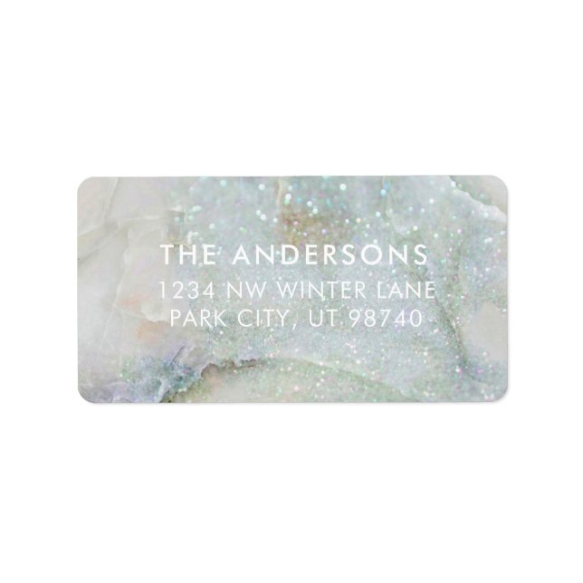 Modern Glitter Marble Personalised Address Label (Front)