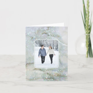 Modern Glitter Marble Winter Celebrations | Photo Holiday Card