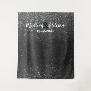 Modern Glitter Ombre Weddings Photo Booth Backdrop Tapestry