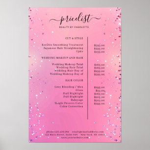 Modern Glitter Price List Poster