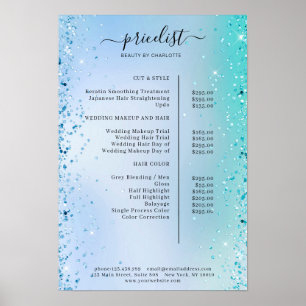 Modern Glitter Price List Poster