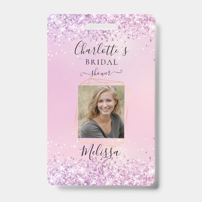 Modern Glitter Purple (Imitate)  Badge ID Badge (Front)