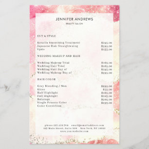 Modern  Glitter Salon Price List   Flyer