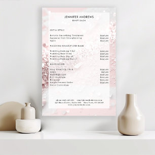 Modern  Glitter Salon Price List Poster