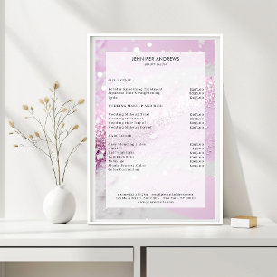 Modern Glitter Salon Price List Poster