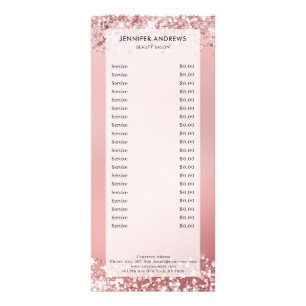 Modern, glitter, salon, pricelist rack card