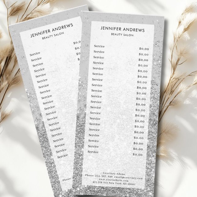 Modern, glitter, salon, pricelist rack card (Modern, glitter, salon, pricelist rack card)