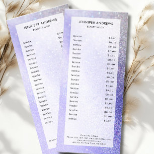 Modern, glitter, salon, pricelist rack card