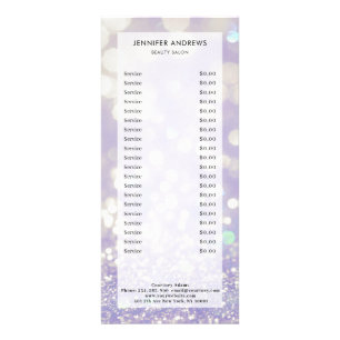 Modern, glitter, salon, pricelist rack card