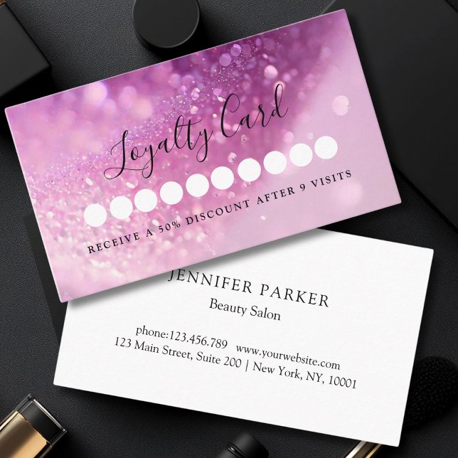 Modern Glitter Salon & Spa Loyalty Card (Modern Glitter Salon & Spa Loyalty Card)