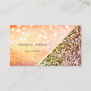 Modern Glitter Sequins Bokeh Abstract Business Card