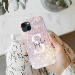 Modern Glitter Spark  | Personal Initial Girly  iPhone 13 Case<br><div class="desc">Modern Glitter Spark  | Personal Initial Girly</div>