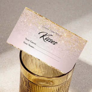 Modern Glittery How Many Kisses Bridal Enclosure Card