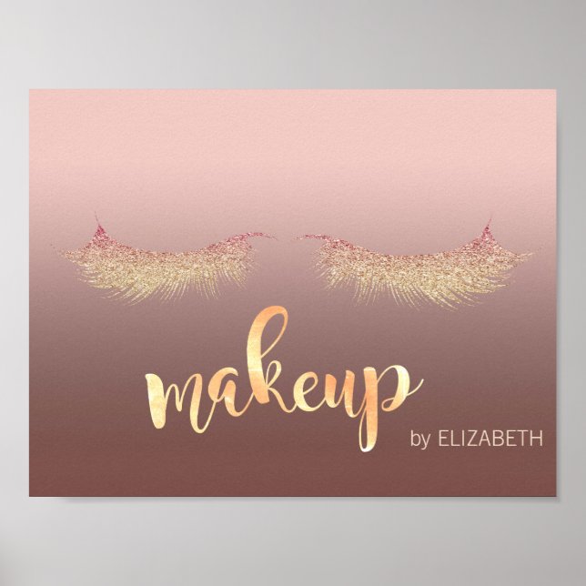Modern Glittery Lashes , Makeup artist Poster (Front)