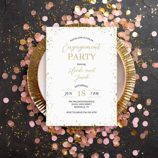 Modern Glitz Engagement Party Invitation (Creator Uploaded)