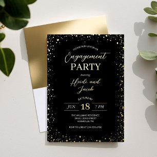 Modern Glitz Engagement Party Invitation Foil Invi