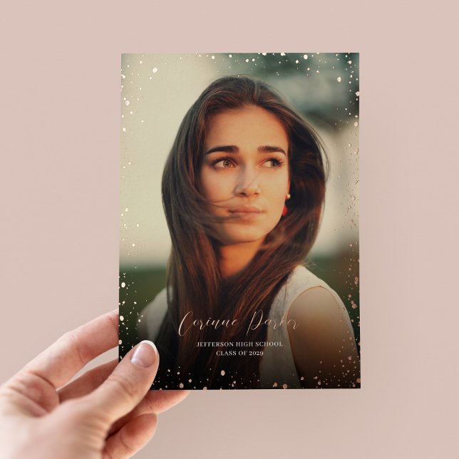 Modern Glitz Graduation Photo Foil Announcement (Creator Uploaded)