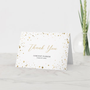 Modern Glitz Graduation Photo Thank You Card