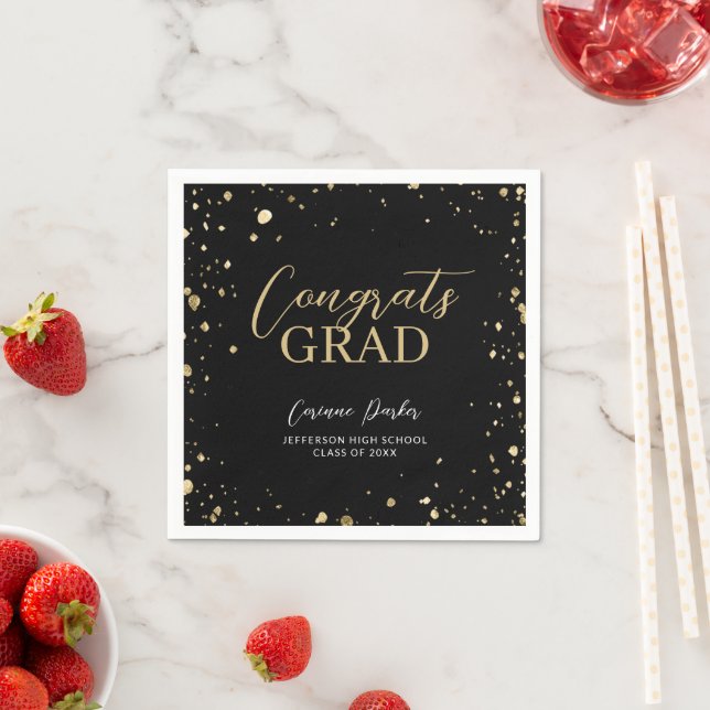 Modern Glitz Personalised Graduation Napkin (Insitu)