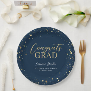 Modern Glitz Personalised Graduation Paper Plate