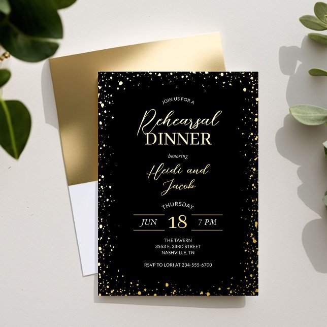 Modern Glitz Rehearsal Dinner Foil Invitation (Creator Uploaded)