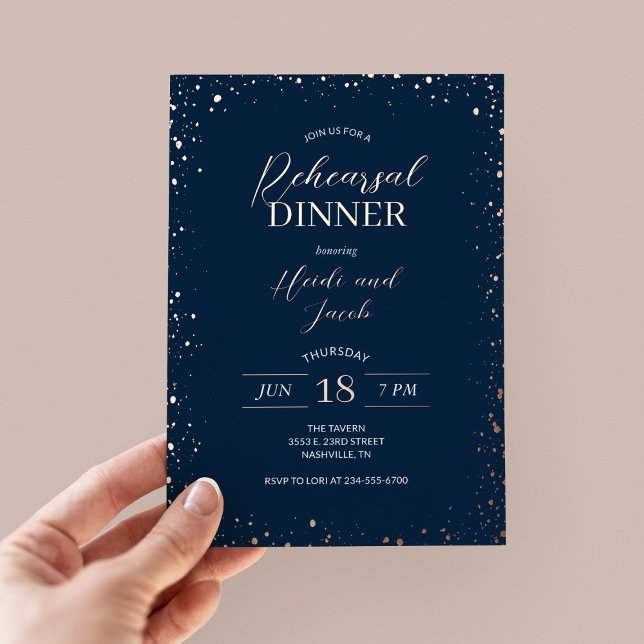 Modern Glitz Rehearsal Dinner Foil Invitation (Creator Uploaded)