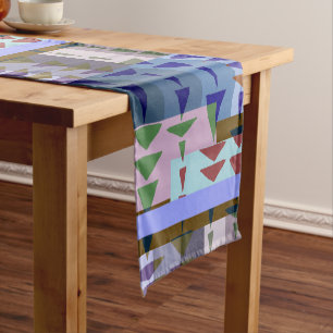 Modern Global Geometric Motif – Trend Graphic Short Table Runner