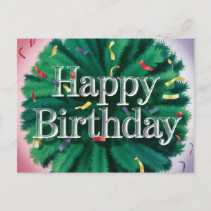 Modern Glossy Happy Birthday Typography Postcard