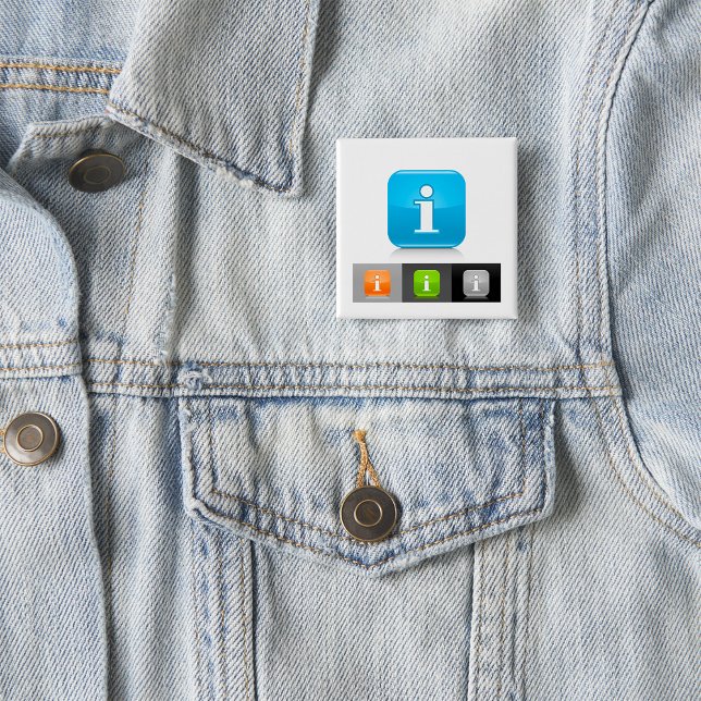 Modern Glossy Information Symbols 15 Cm Square Badge (Creator Uploaded)