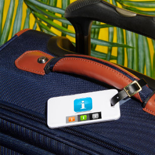 Modern Glossy Information Symbols Luggage Tag