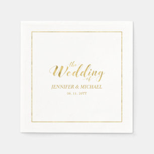 Modern God Script Wedding Reception Napkin