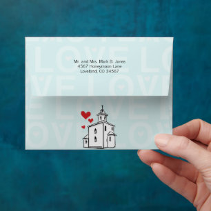 Modern Going to the Chapel Christian RSVP Envelope