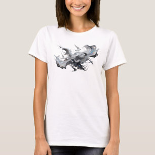 Modern Gold Abstract Birds Creative Print T-Shirt