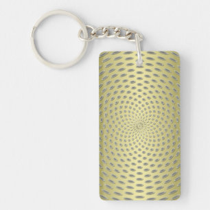 Modern Gold Abstract Design Key Ring